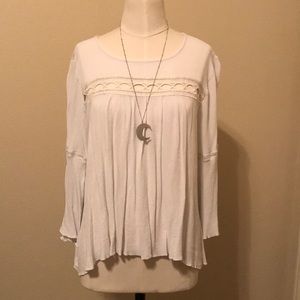Peasant renaissance lace white blouse